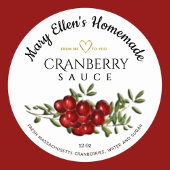 Personalisiertes, hausgemachte Cranberry Sauce-Lab Runder Aufkleber