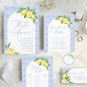 Tischnummer Blue Positano Lemon Sockelschild