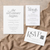Der Abenteuer beginnt Greige moderne Typografie Serviette (Personalisiere diese Kollektion eines unabhängigen Creators.)