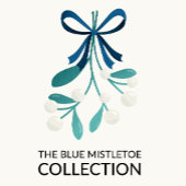Blue Bow und Mistletoe Kaffeetasse