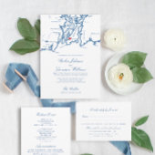 The Bohlin Wedding Invitation – Newport RI Map Einladung
