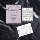 Black Lace on Soft Lavender Custom Wedding Platzkarte (Personalisiere diese Kollektion eines unabhängigen Creators.)