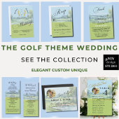 Elegant Golf Wedding Watercolor Golf Course  Einladung