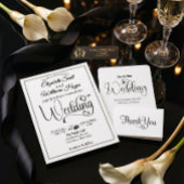 Romantic Calligraphy Monogram Photo Wedding  All In One Einladung