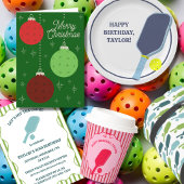 Rosa und rotes Pickleball-Muster Geschenkpapier