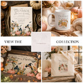 Gemütliche Herbst-Kaffee-Geister-Blumen-Feier Serviette