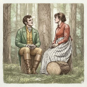 Tom hilft Mary beim Aussteigen aus einer Kutsche Schlüsselanhänger