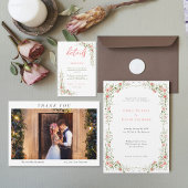 Botanische Elegant Rosen Rosen Skript Hochzeit Platzkarte