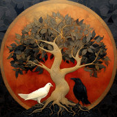 The Tree Between Worlds | Tree of Life Designs Quadratische Visitenkarte