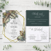 Dark Green Wedding RSVP card Karte (Personalisiere diese Kollektion eines unabhängigen Creators.)