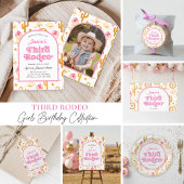 Third Rodeo Wild West Cowgirl Pink 3rd Birthday Einladung