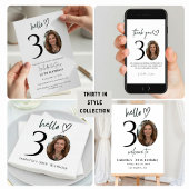 Elegant Custom Photo 30th Birthday Party Napkins Serviette