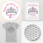 Rosa Prinzessin Königin Tiara Dress Up Kronherz Geschenkpapier Set