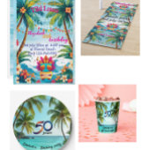 tiki luau tropical beach party  steinuntersetzer