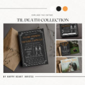 Til Death Halloween Skeleton Orange Black Response RSVP Karte