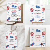 Modern Blue How Time Fliegt 1. Geburtstag Dankeskarte