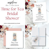 Time for Tea Floral Bridal Shower Enclosure Card Begleitkarte