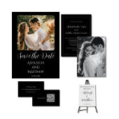 Elegantes Schwarz-Weiß-Foto Save the Date