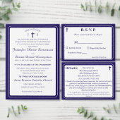 Timeless Catholic Monogrammed Trifold Program Dreifach-gefaltete Programmkarte (Personalisiere diese Kollektion eines unabhängigen Creators.)