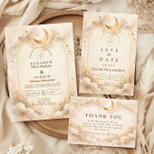 Timeless Celestial Romance Wedding Einladung