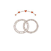 Cheerful Beige Wedding Rings Save The Date