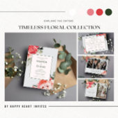 Timeless Floral Blush Red Wedding Tischnummer