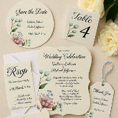 Elegante florale Hochzeit Soft Botanical Romance Save The Date