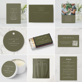 Elegant Custom Wedding Menu Template Olive Moss Menükarte