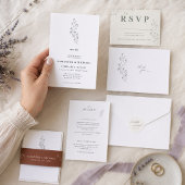 Efeu Blumen Herbst Boho Klar Indie Botanisch Einladung