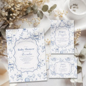 Toile De Jouy Bear Babydusche Pappteller