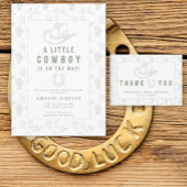 Toile de Jouy Green Cowboy Western Babydusche Pappbecher