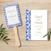 Detailkarte für die weißen und blauen Hochzeiten Begleitkarte