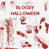 Blutiges Abdruck-Blut Splattered Halloween Fußmatte