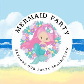 Mermaid Pink Lila Geburtstagsparty Einladung