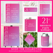 Trendy Modern Bold Pink Gradient 21st Birthday