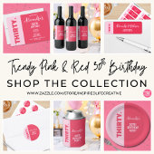 Trendy Bold Pink und Red Girly 30. Geburtstag