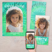 Soft Tie-Dye Retro Christmas - Horizontal Photo Feiertagskarte