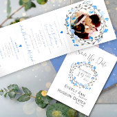 Dreifachfach in einem Kakteen Hochzeitseinladung Dreifach-gefaltete Programmkarte