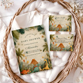 Tropical Dino Adventure Baby Shower Einladung