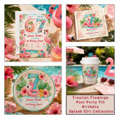 Tropische Flamingo-Poolparty zum 7. Geburtstag Spl Button