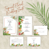 Tropical Floral Save the Date Card Dankeskarte