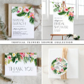 Tropisches Brautparty mit Blumendach Geschenkanhänger