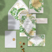 tropischer Golden Folied Return Address Label