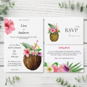 Tropisch-Hawaiianisches Blüten und Ananas Save the Save The Date (Personalisiere diese Kollektion eines unabhängigen Creators.)