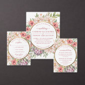 Tropical Island Pastel Floral Wedding Monogram Squ Quadratischer Aufkleber (Personalisiere diese Kollektion eines unabhängigen Creators.)