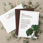Detail der Monstera Beach Hochzeiten im Tropical Begleitkarte (Personalisieren Sie die Kollektion dieses unabhängigen Creators. Test)