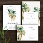 Tropical Watercolor Palm Tree Note Card Dankeskarte