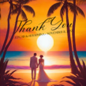 Tropische Hochzeit - Moderne Skriptkalligrafie Dankeskarte