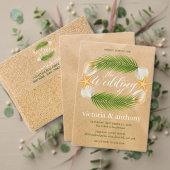 Tropical Wreath Sandy Beach Wedding Save The Date (Personalisieren Sie die Kollektion dieses unabhängigen Creators. Test)