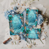 Turquoise Starfish Ocean Wedding Einladung
